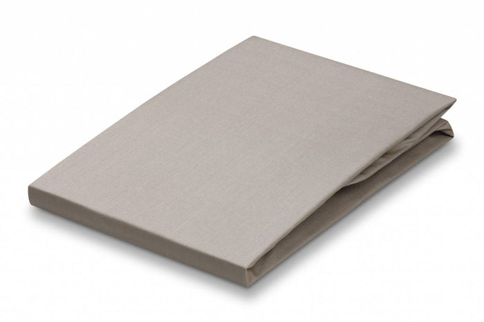 Satin Hoeslaken Stone | 140 x 200 cm | Grijs | Beige | Satijnkatoen