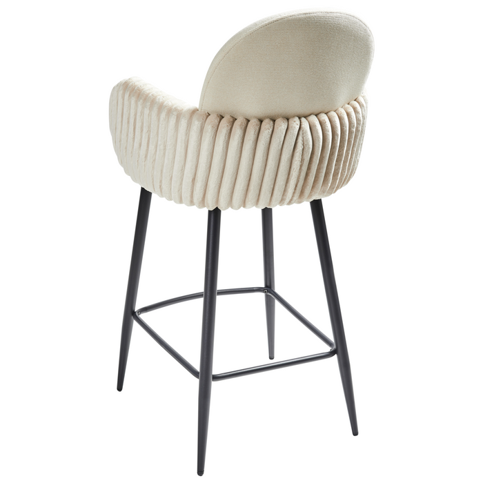 Beliani - AMITY - Barkruk set van 2 - Lichtbeige - Polyester