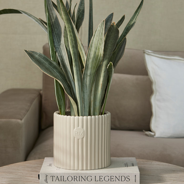 Riviera Maison Bloempot rond Wit - Montaigne Plantpot - Keramiek