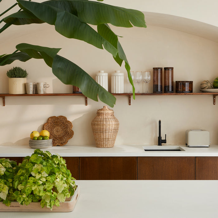 Riviera Maison Bloempot rond Wit - Montaigne Plantpot - Keramiek