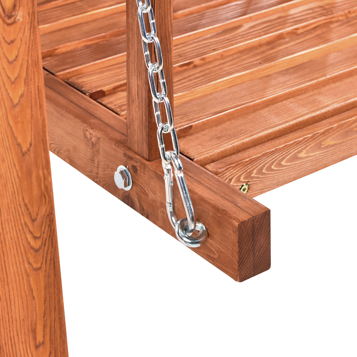 Beliani - FICARELLA - Schommelbank - Bruin - Larikshout