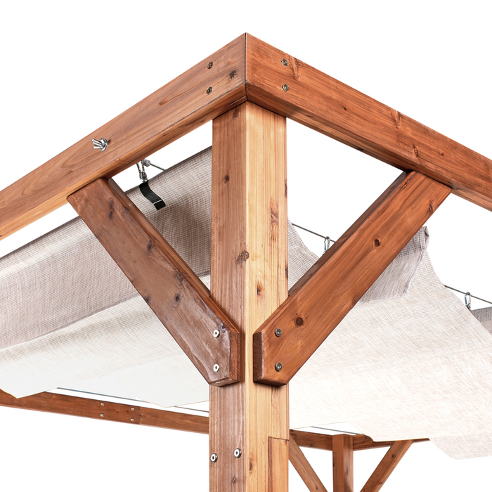 Beliani - VILLAROSA - Prieel - Beige - Dennenhout