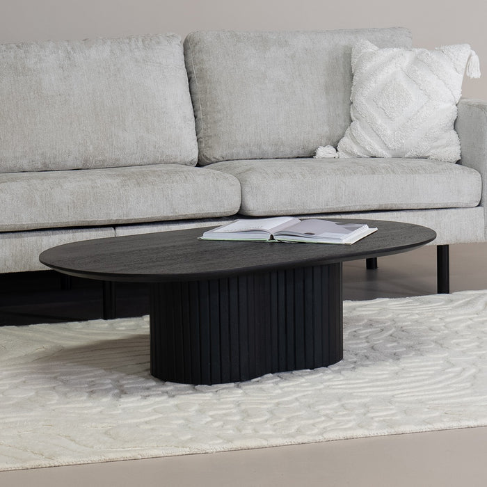 Giga Meubel - Salontafel Ovaal 120cm - Zwart Mangohout - Ava