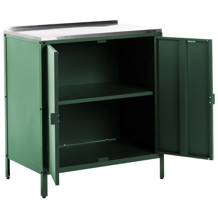 Beliani - VILAMA - Buitenkeukenkast - Groen - Staal