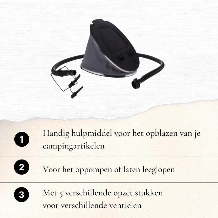 Orange85 Voetpomp voor Opblaas artikelen Zwart 22x18x200 cm Kunststof