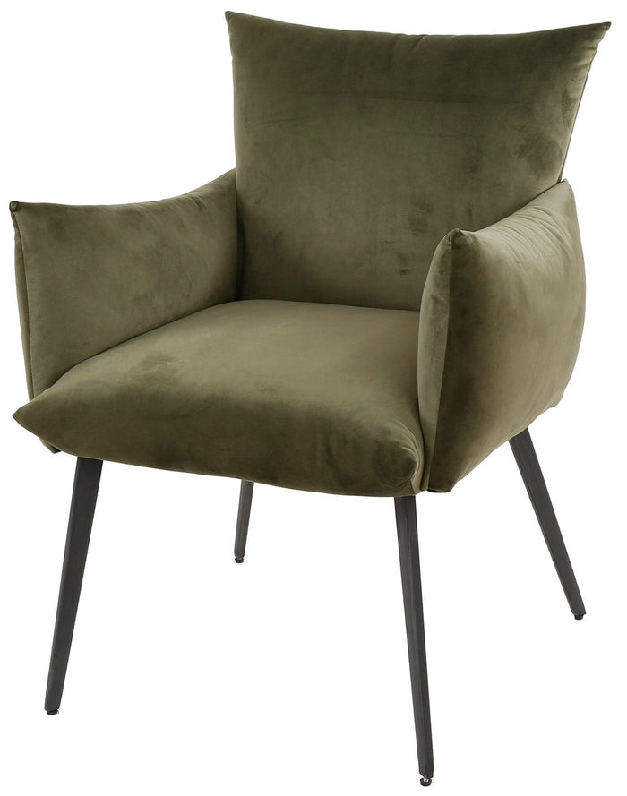 Davidi Design Lobby Groen Velvet Eetkamerfauteuil