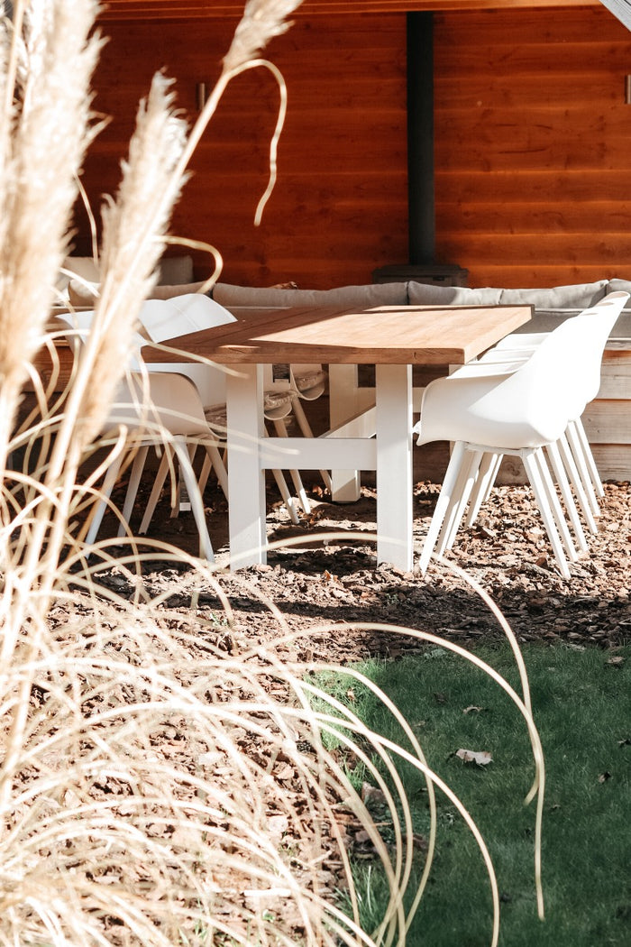 Hartman Heron dining tuintafel 240x100 cm. - Wit|Teak