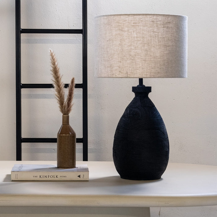 Giga Meubel - Tafellamp Zwart - 35cm - Hout - Tafellamp Mattia