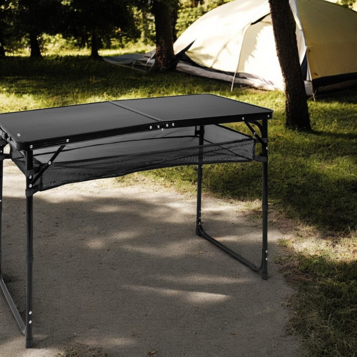 HIXA Campingtafel Vouwtafel Inklapbare tafel Strandtafel Zwart Vers...