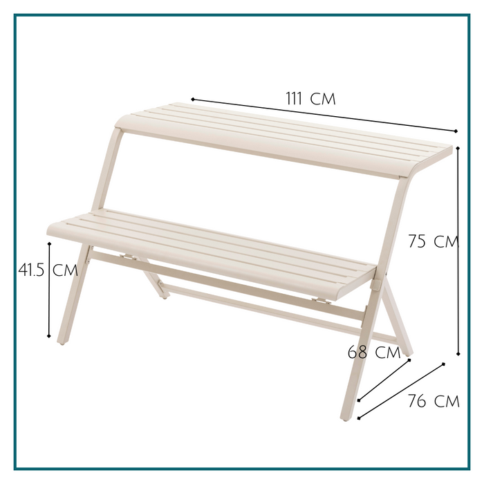 HESPERIDE HIXA Balkontafel Tuintafel Balkonbank halve Picknicktafel...