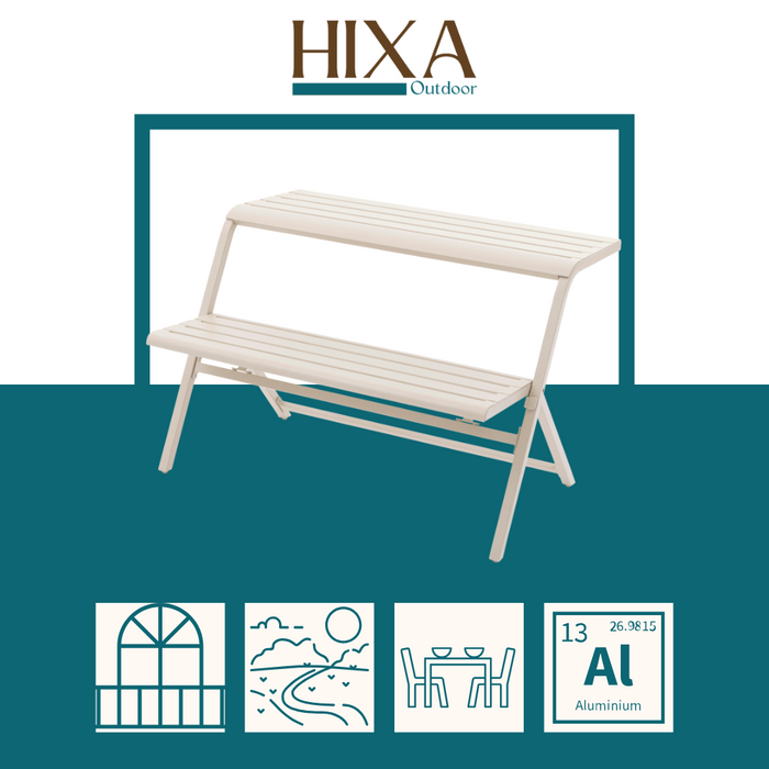 HESPERIDE HIXA Balkontafel Tuintafel Balkonbank halve Picknicktafel...