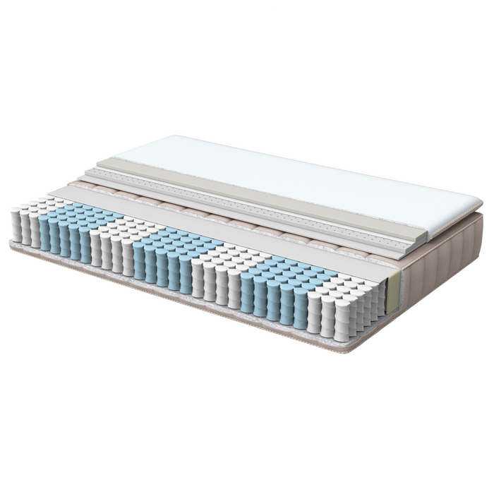 Beliani-DAYDREAM-Pocketveringmatras hard-Wit-160 x 200 cm-Polyester