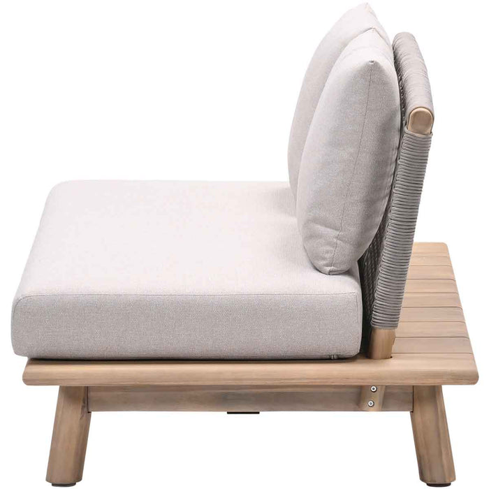 Lunar tweezitsbank - acaciahout met white wash - taupe - grey sand