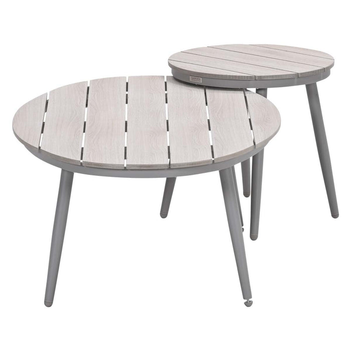 Garden Impressions Lucas bijzettafels taupe Ø50 cm & 120x75 cm