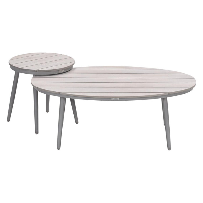 Garden Impressions Lucas bijzettafels taupe Ø50 cm & 120x75 cm