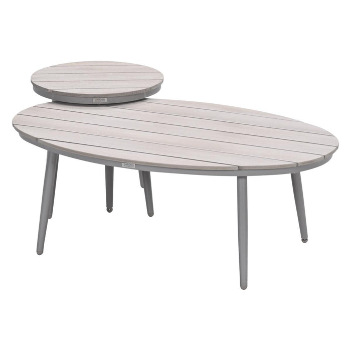 Garden Impressions Lucas bijzettafels taupe Ø50 cm & 120x75 cm