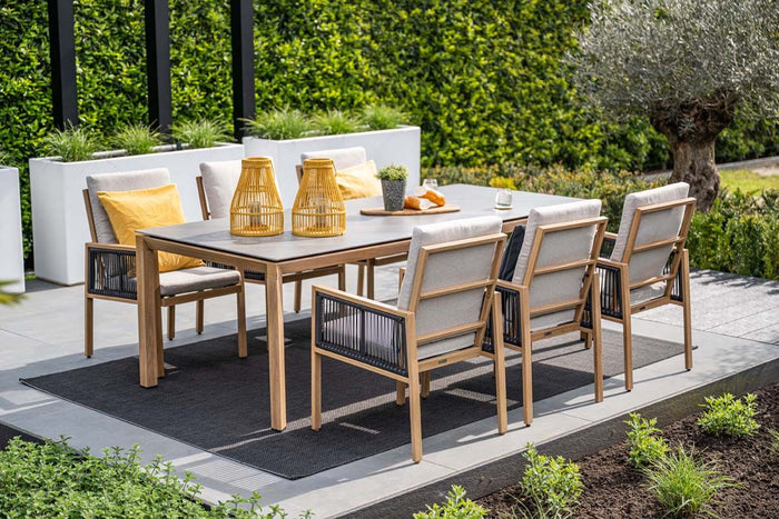 Domingo tafel - 230x100 cm - light teaklook - Centostone Napoli sand