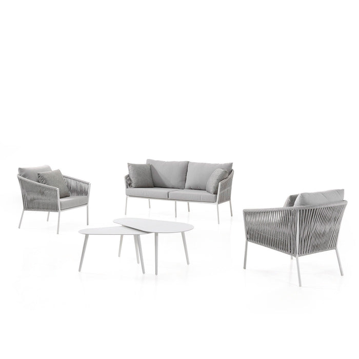 2-zitsbank Gabon grijs en wit Gescova