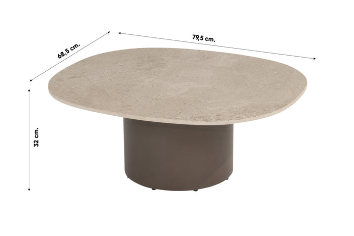 4 Seasons Salontafel Sofie Keramiek 70x80 cm. - zand|terre