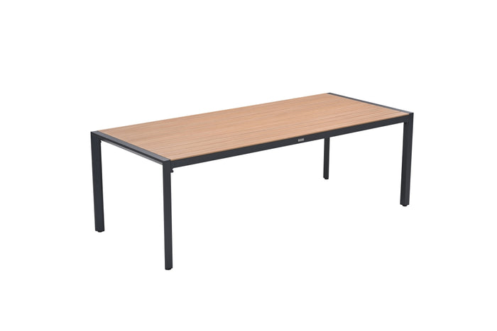 Felini tafel- 220x93 cm - carbon black - light teaklook