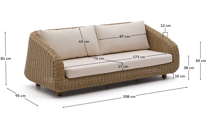 Lounge Chair Meria, 3 zits bank