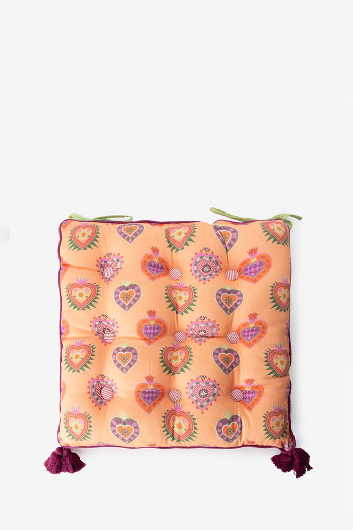Sissy-Boy Oranje tuinkussen met hartjes print