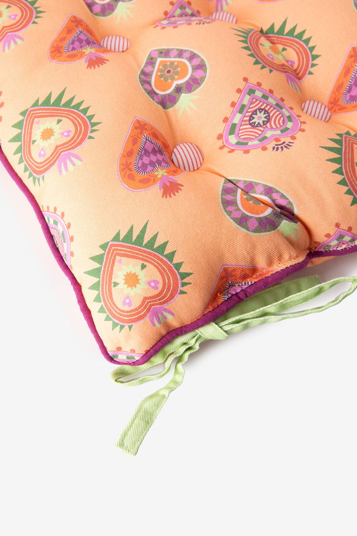 Sissy-Boy Oranje tuinkussen met hartjes print