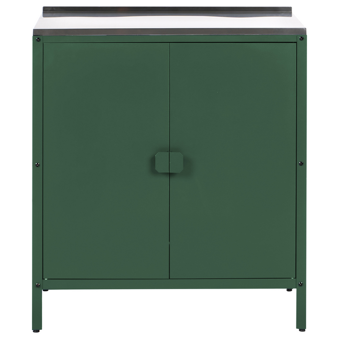 Beliani - VILAMA - Tuin keukenset 2-delig met spoelbak - Groen - RVS