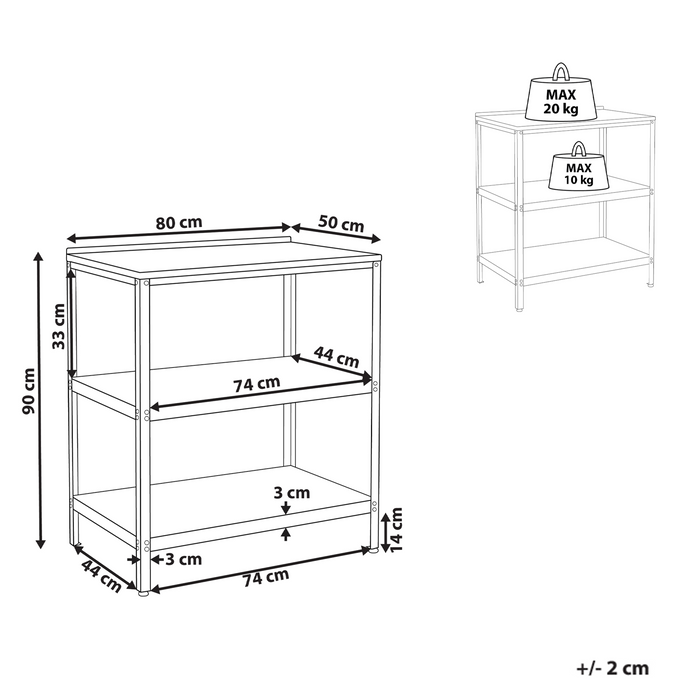Beliani - VILAMA - Buitenkeuken eiland - Wit - 80x50x92 cm - Staal