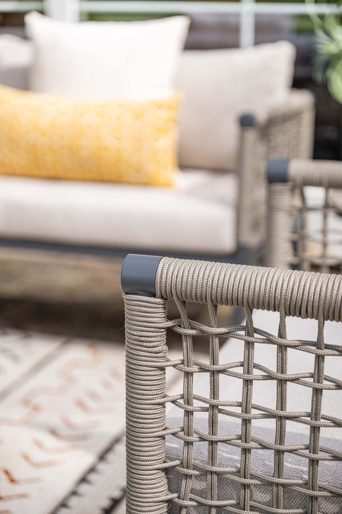 Teramon loungeset - 3-dlg. - c. black - rope taupe - desert sand