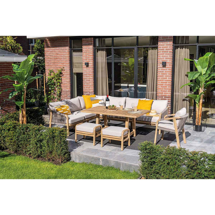Garden Impressions Alora lounge dining set 5-delig links - grey sand