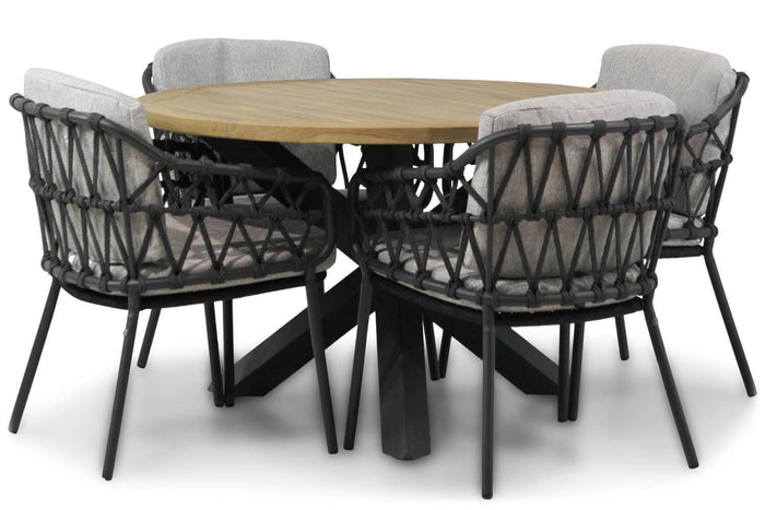 4 Seasons Calpi|Rockville 120 cm dining tuinset 5-delig - Grijs - 4