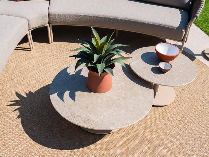 4 Seasons Outdoor Boaz koffietafel - latte|keramiek - Ø80 cm.