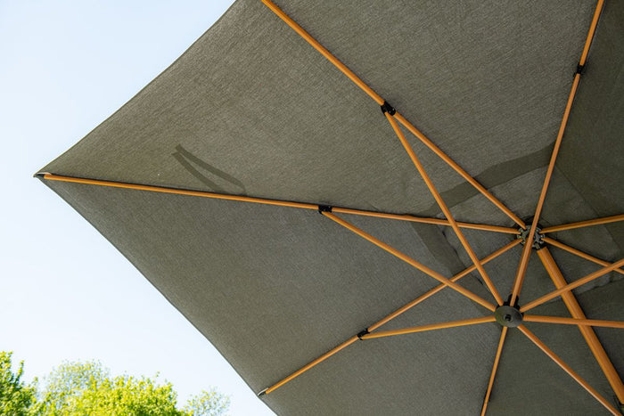 Hawaii Big Pole II parasol - 350x350 cm - l. teaklook -royal antraciet