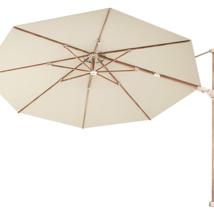 Platinum Challenger Zweefparasol T2 premium - 3,5 m. rond Champagne teak