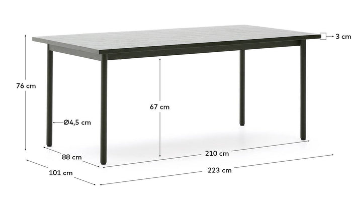 Tuintafel Maurina, 223 x 101 cm