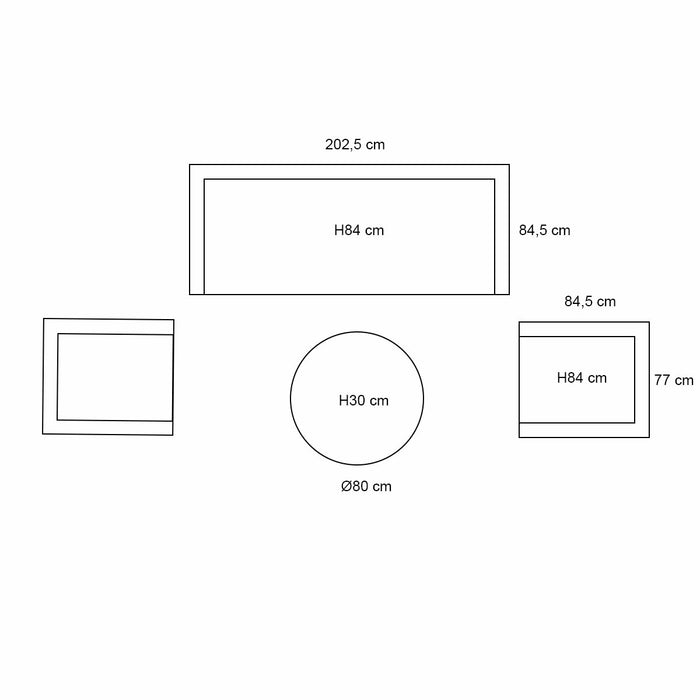 4 Seasons Outdoor Puccini loungeset 4-delig - latte