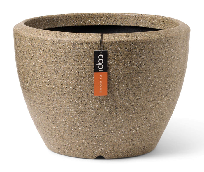 Capi Europe Bloempot bol Arc Granite - 75x60 - Warm taupe