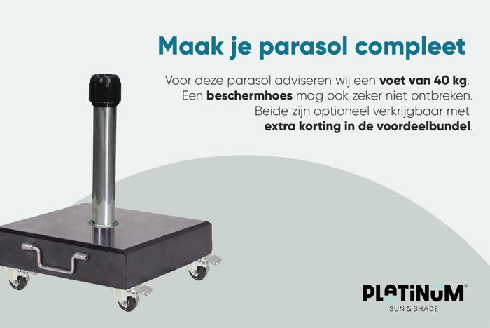 Platinum Riva stokparasol 3 m. rond - Teak Antraciet