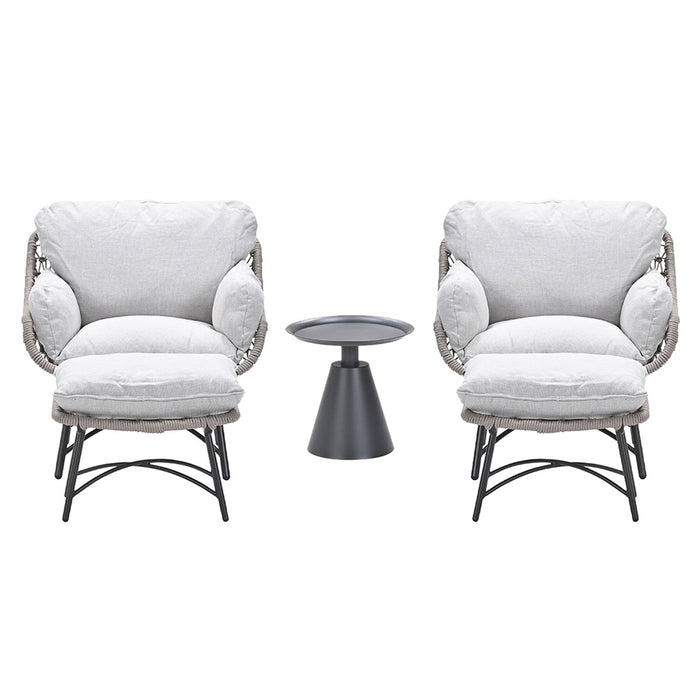 Garden Impressions Selene loungestoelen taupe - Tepa bijzettafel Ø50cm