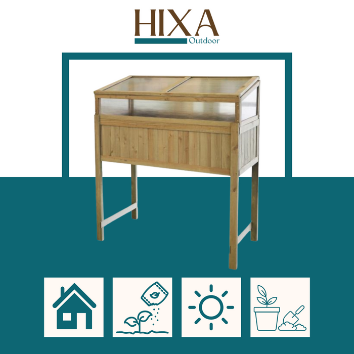 HIXA Kweekbak op poten Moestuin met Deksel voor Zaden & Planten 120...