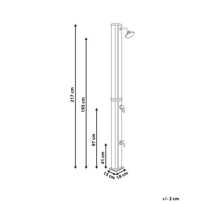 Beliani - TOPOCALMA - Buitendouche op zonne-energie - Zwart - PVC