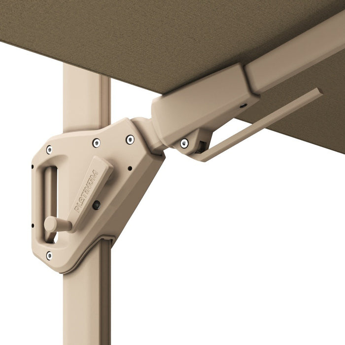 Platinum Challenger Zweefparasol T2 premium - 3x3 m. Champagne - Sand