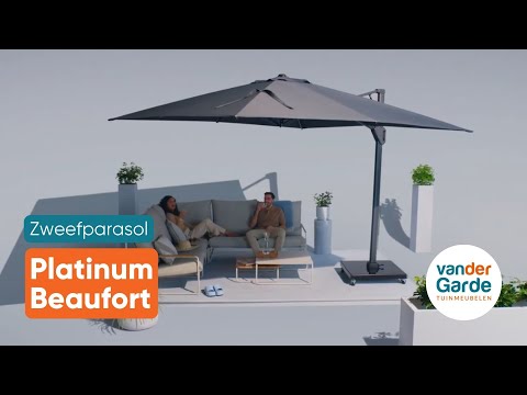 Platinum Beaufort Premium 3,2x3,2 m - Faded Black met voet en hoes