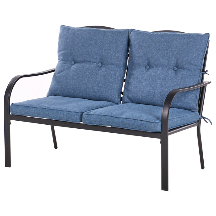 Beliani - MESTRINO - Loungeset 4-zits - Blauw - Staal