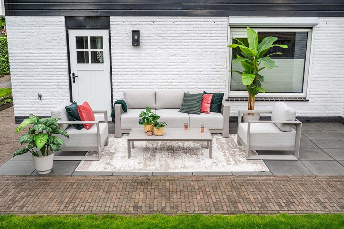5-persoons stoel-bank loungeset - Levanto - taupe - Garden Impressions