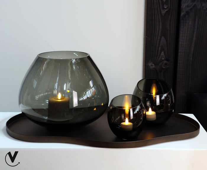 Vase The World - Bauru M bronze L66 x B37,5 x H2 cm