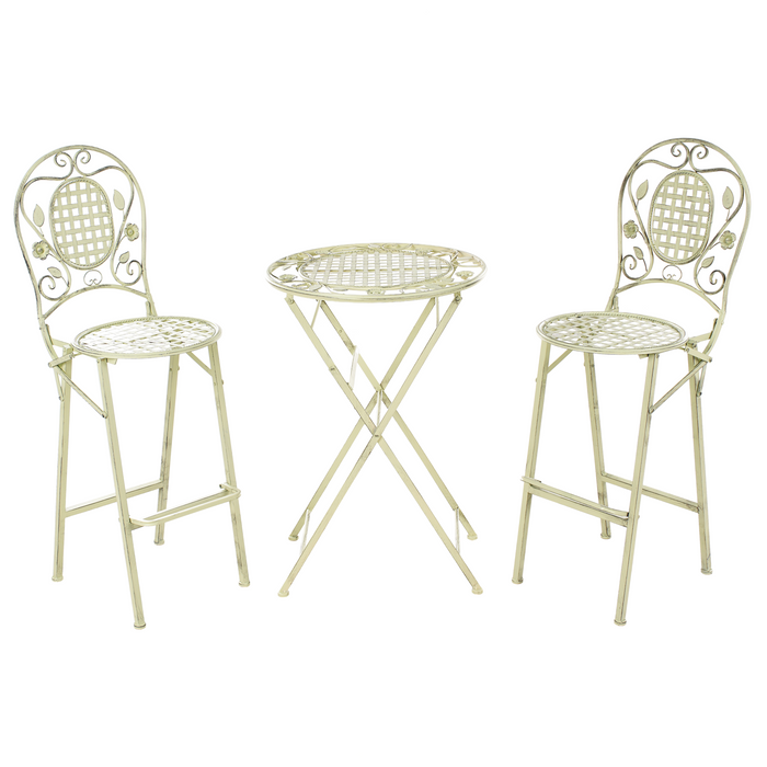 Beliani - BIVIO - Tuinbarset voor 2 - Lichtgroen - IJzer