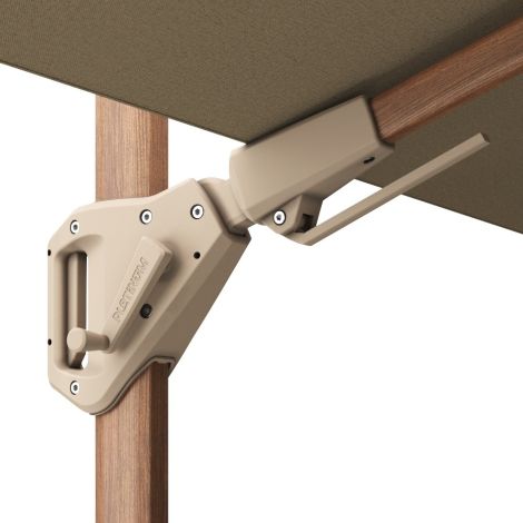 Platinum Challenger Premium T2 3x3 m Champagne Teak - met ingraafvoet en hoes