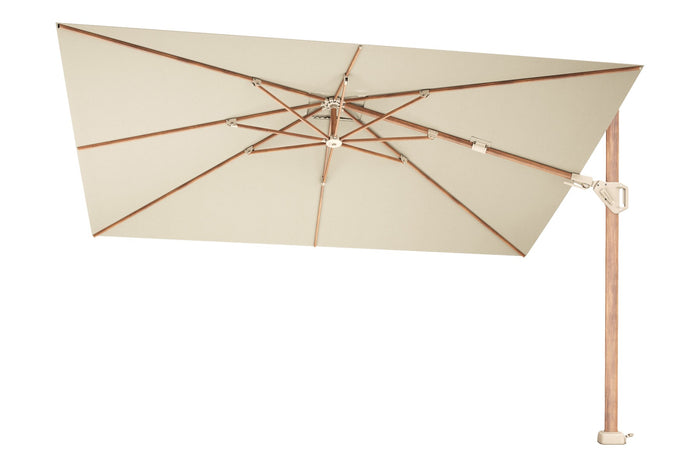 Platinum Challenger parasol T2 Premium - 2,6 x 3,5 m. - Champagne Teak